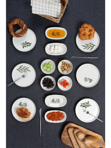 Hermia 14-częściowy zestaw śniadaniowy w kolorze biało-zielonym