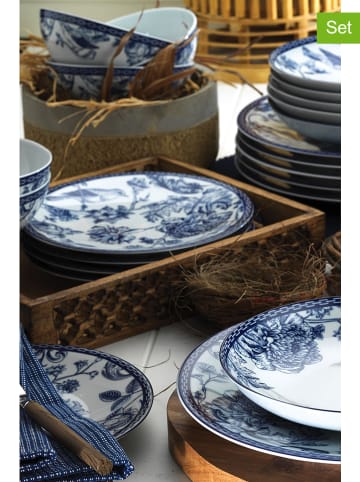 Hermia 24-delig combiservies blauw/wit