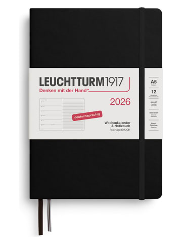 LEUCHTTURM1917 Wochenkalender 2026 in Schwarz - A5