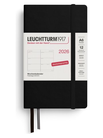 LEUCHTTURM1917 Wochenkalender 2026 in Schwarz - A6