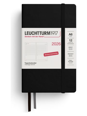 LEUCHTTURM1917 Tageskalender 2026 in Schwarz - A6