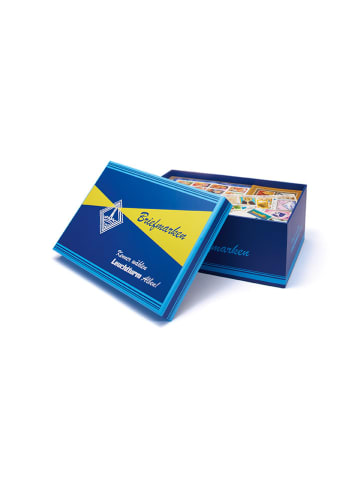 Leuchtturm Briefmarkenkiste ''Retro'' in Blau - (B)30 x (H)12 x (T)20 cm