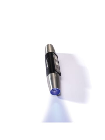 Leuchtturm UV-Lampe ''Holmes'' in Silber/ Schwarz - (H)15 x Ø 2,8 cm