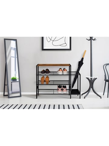 IDOMYA Essentials Regał "Elize" w kolorze jasnobrązowo-czarnym na buty - 80 x 60 x 30 cm