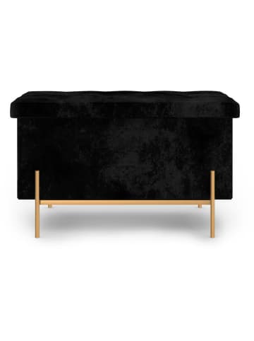 IDOMYA Essentials Aufbewahrungsbank "Loan" in Schwarz/ Gold - (B)76 x (H)45 x (T)13 cm