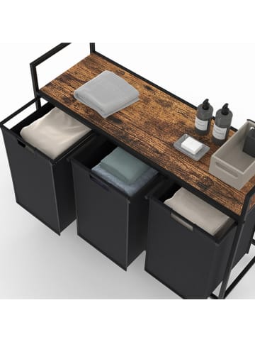 IDOMYA Essentials Kosz "Elize" w kolorze czarno-brązowym na pranie - 93 x 72 x 33 cm