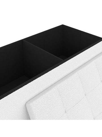 IDOMYA Essentials Ławka w kolorze białym ze schowkiem - 76 x 45 x 37 cm