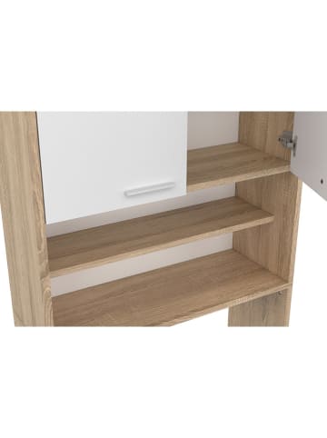 IDOMYA Essentials Waschmaschinenregal in Hellbraun/ Weiß - (B)65 x (H)180 x (T)24 cm