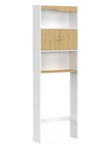 IDOMYA Essentials Toilettenregal in Weiß/ Hellbraun - (B)58 x (H)178 x (T)19,5 cm