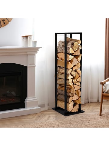 Inkazen Stojak w kolorze czarnym na drewno - 33 x 112 x 33 cm