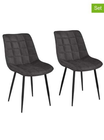 IDOMYA Factory 2er-Set: Esszimmerstühle "Melinda" in Anthrazit - (B)46 x (H)82 x (T)62,5 cm