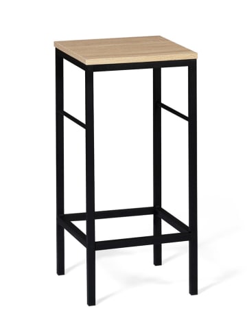 IDOMYA Factory 2-delige set: barkrukken "Memphis" beige/zwart - (B)32 x (H)67 x (D)32 cm