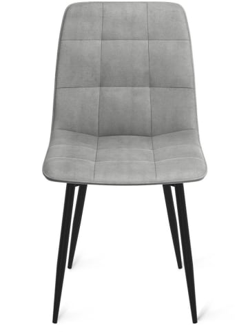 IDOMYA Factory 4-delige set: eetkamerstoelen "Linda" grijs/zwart - (B)55 x (H)88 x (D)46 cm
