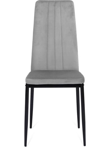 IDOMYA Factory 4er-Set: Esszimmerstühle "Jade" in Grau/ Schwarz - (B)41,5 x (H)96 x (T)39 cm