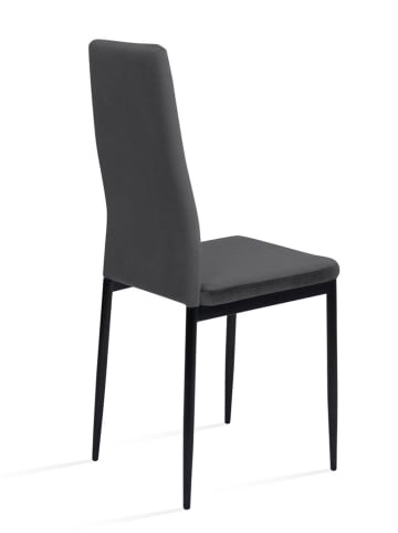 IDOMYA Factory 4-delige set: stoelen "Jade" antraciet/zwart - (B)41,5 x (H)96 x (D)39 cm