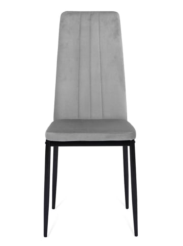 IDOMYA Factory 6-delige set: stoelen "Jade" lichtgrijs/zwart - (B)39 x (H)96 x (D)41,5 cm