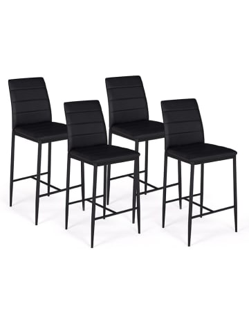 IDOMYA Factory 4-delige set: barkrukken "Regilux" zwart - (B)43 x (H)100 x (D)52 cm