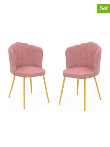 IDOMYA Factory 2er-Set: Esszimmerstühle "Arielle" in Rosa - (B)55 x (H)82 x (T)51 cm
