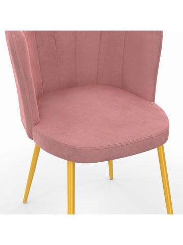 IDOMYA Factory Krzesła (2 szt.) w kolorze jasnoróżowym do jadalni - 55 x 82 x 51 cm