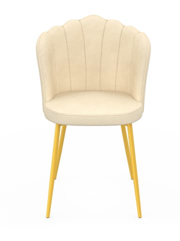 IDOMYA Factory 2er-Set: Esszimmerstühle "Arielle" in Creme - (B)55 x (H)82 x (T)51 cm