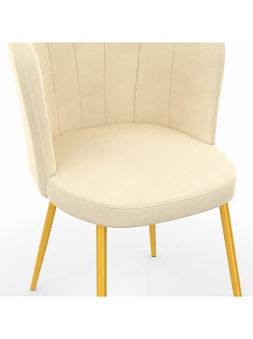 IDOMYA Factory 2er-Set: Esszimmerstühle "Arielle" in Creme - (B)55 x (H)82 x (T)51 cm