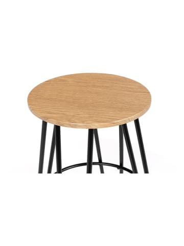 IDOMYA Factory Hockery barowe (4 szt.) w kolorze jasnobrązowo-czarnym - 30 x 66,5 x 30 cm