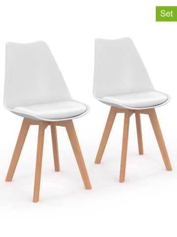 IDOMYA Factory 2er-Set: Esszimmerstühle "Nordia" in Weiß - (B)46 x (H)79,5 x (T)51 cm
