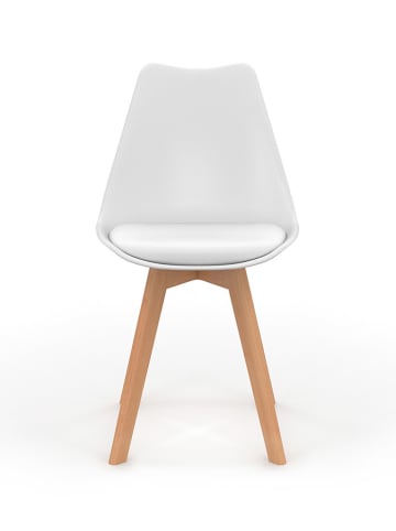 IDOMYA Factory 6-delige set: eetkamerstoelen "Nordia" wit - (B)46 x (H)79,5 x (D)51 cm