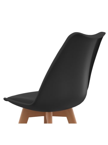 IDOMYA Factory 2-delige set: eetkamerstoelen "Nordia" zwart - (B)46 x (H)79,5 x (D)51 cm