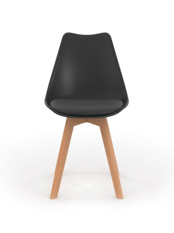 IDOMYA Factory 2er-Set: Esszimmerstühle "Nordia" in Schwarz - (B)46 x (H)79,5 x (T)51 cm