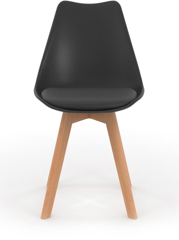 IDOMYA Factory 4-delige set: stoelen "Nordia" antraciet/lichtbruin - (B)51 x (H)79,5 x (D)46 cm