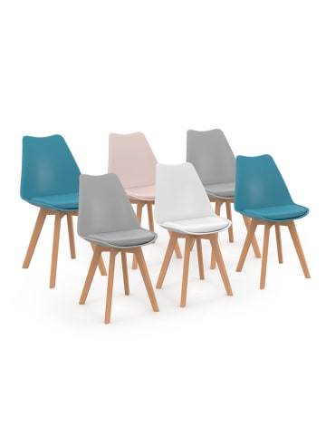 IDOMYA Factory 6-delige set: eetkamerstoelen "Nordia" meerkleurig - (B)46 x (H)79,5 x (D)51 cm
