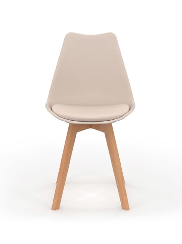 IDOMYA Factory 6-delige set: eetkamerstoelen "Nordia" crème/oranje/grijs - (B)46 x (H)79,5 cm