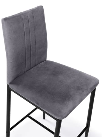 IDOMYA Factory 2er-Set: Barhocker "Jade" in Anthrazit - (B)43 x (H)100 x (T)46,5 cm