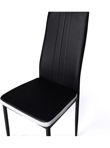 IDOMYA Factory Krzesła (4 szt.) w kolorze czarno-białym do jadalni - 41,5 x 96 x 39 cm