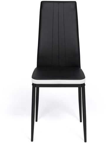 IDOMYA Factory 4-delige set: eetkamerstoelen "Jodie" zwart/wit - (B)41,5 x (H)96 x (D)39 cm