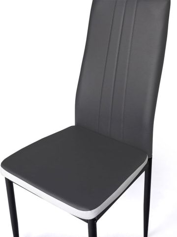 IDOMYA Factory 4-delige set: stoelen "Jodie" antraciet/zwart - (B)41,5 x (H)96 x (D)39 cm