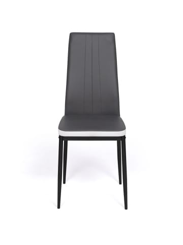 IDOMYA Factory 6-delige set: stoelen "Jodie" grijs/wit - (B)39 x (H)96 x (D)41,5 cm