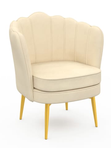 IDOMYA Factory Sessel "Arielle" in Creme - (B)64 x (H)76 x (T)59 cm
