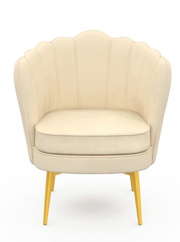 IDOMYA Factory Sessel "Arielle" in Creme - (B)64 x (H)76 x (T)59 cm