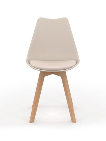 IDOMYA Factory 6er-Set: Esszimmerstühle "Nordia" in Beige - (B)46 x (H)79,5 x (T)51 cm
