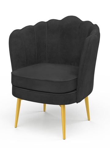 IDOMYA Factory Fauteuil "Arielle" antraciet - (B)64 x (H)76 x (D)59 cm