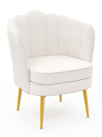 IDOMYA Factory Sessel "Arielle" in Weiß - (B)64 x (H)76 x (T)59 cm