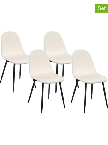 IDOMYA Factory 4-delige set: eetkamerstoelen "Sofia" wit/zwart - (B)54 x (H)86 x (D)43 cm