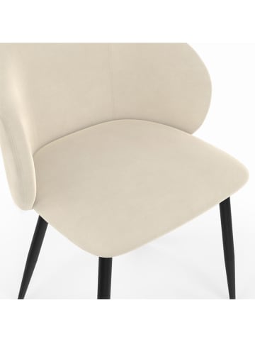 IDOMYA Factory 4er-Set: Esszimmerstühle "Léona" in Creme/ Schwarz - (B)53 x (H)71 x (T)51 cm