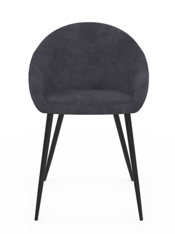 IDOMYA Factory 2-delige set: eetkamerstoelen "Dory" antraciet - (B)54 x (H)77 x (D)52 cm