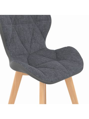 IDOMYA Factory 4er-Set: Esszimmerstühle "Gladys" in Grau/ Hellbraun - (B)50 x (H)79 x (T)46 cm