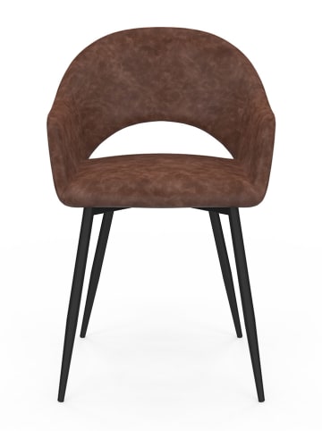 IDOMYA Factory 2er-Set: Esszimmerstühle "Rebecca" in Braun - (B)52 x (H)75 x (T)56 cm