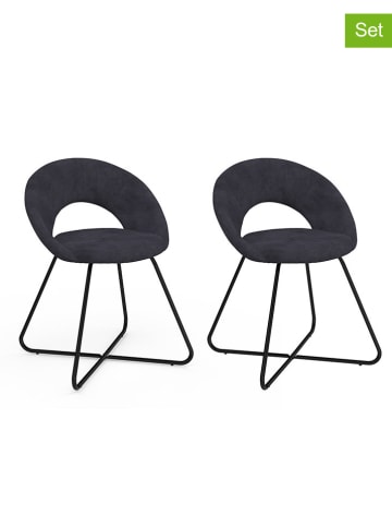 IDOMYA Factory 2er-Set: Esszimmerstühle "Malone" in Anthrazit - (B)60 x (H)79 x (T)50 cm