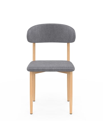 IDOMYA Factory 6er-Set: Esszimmerstühle "Callisto" in Grau - (B)48 x (H)80 x (T)47 cm